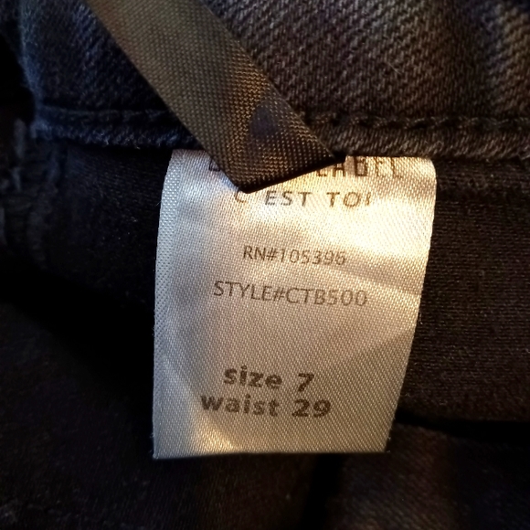 Black Label C'est Toi Jeans 7 Bell Bottom Flare Vintage Style Button Fly Stretch - Picture 10 of 11